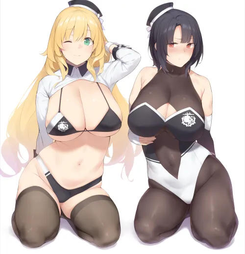 Thumbnail Exploring the Seductive World of Race Queens Atago and Takao in Kantai Collection/Azur Lane by llamanatee | BigAnimeTiddies Category