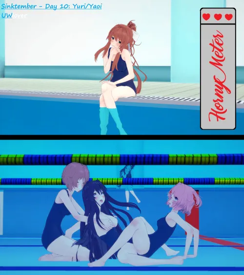 Thumbnail DDLC Rule34: The Dokis at the Pool OC by Patmaster1995 - An Erotic Adventure