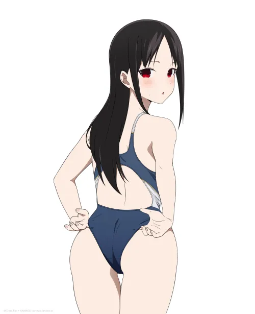 Thumbnail Kaguya from Kaguya-sama Love Is War Fixes Wedgie in Competition Swimsuit: A Revealing Moment | Csxc