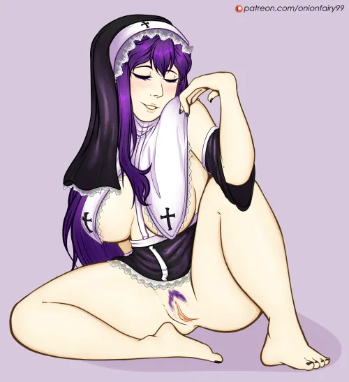 Thumbnail OnionFairyLewds Sexy Nun Yuri by OnionFairy99: A DDLCRule34 Delight