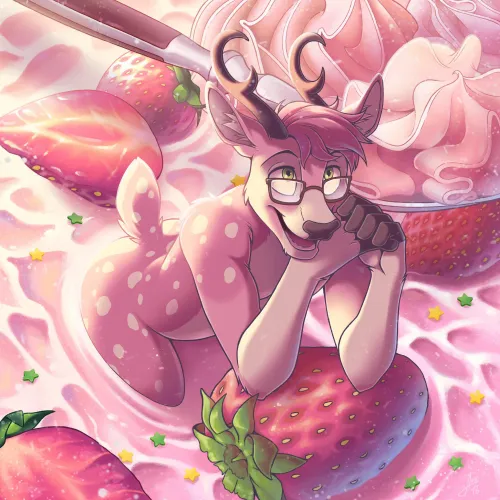 Thumbnail Furry Delight: Strawberries & Cream ANGO76 by Author DL2828