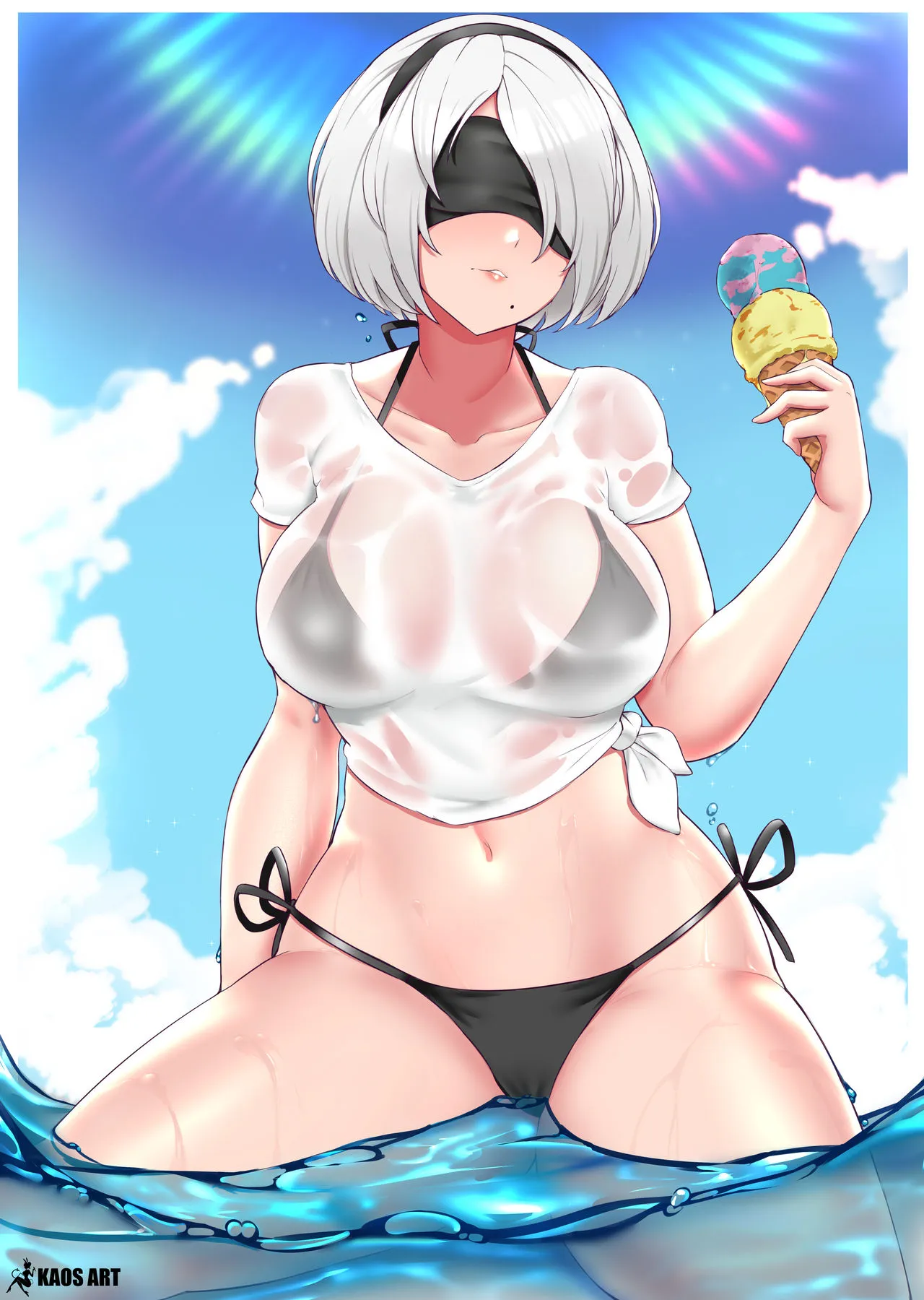 2B at the beach kaosart by Terran117