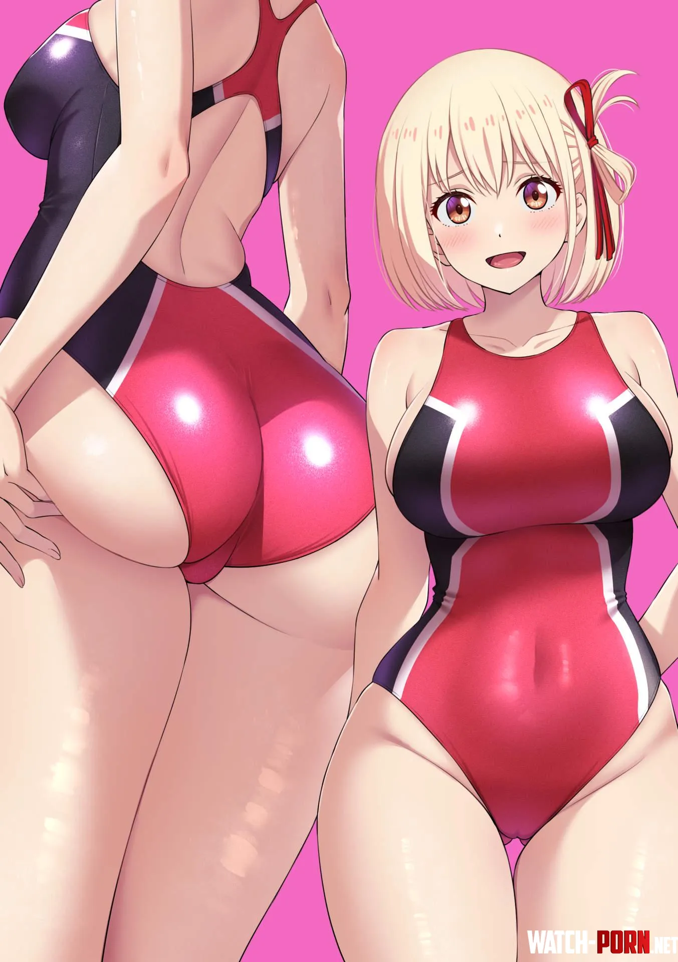 Chisato Showing Off Her Thick Body In A Competition Swimsuit Lycoris Recoil by Csxc