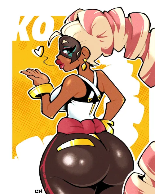 Thumbnail Twintelle Blowing a Kiss: A Sensual Illustration by LafterMastr in the AnimeBooty Category