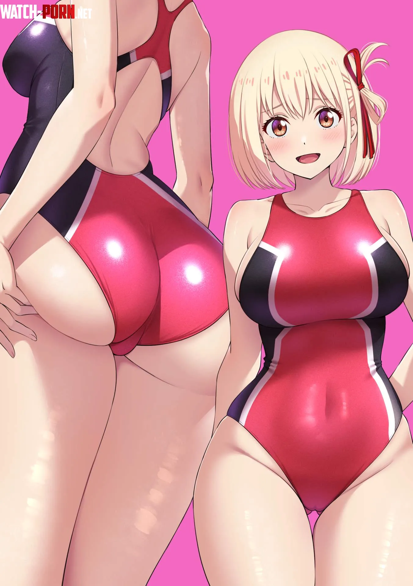 Chisato Showing Off Her Thick Body In A Competition Swimsuit Lycoris Recoil by Csxc