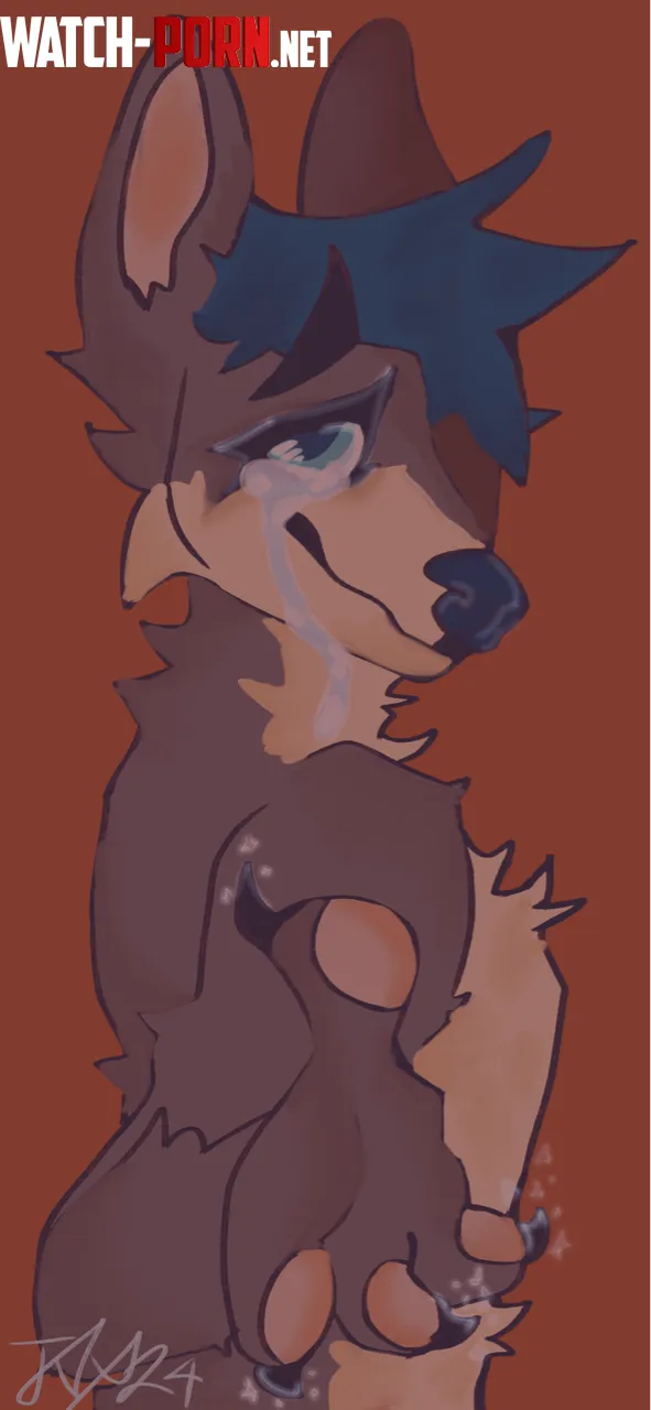 Sad wolf boi Art by errorconnectionl0st by FutureSuccess2796