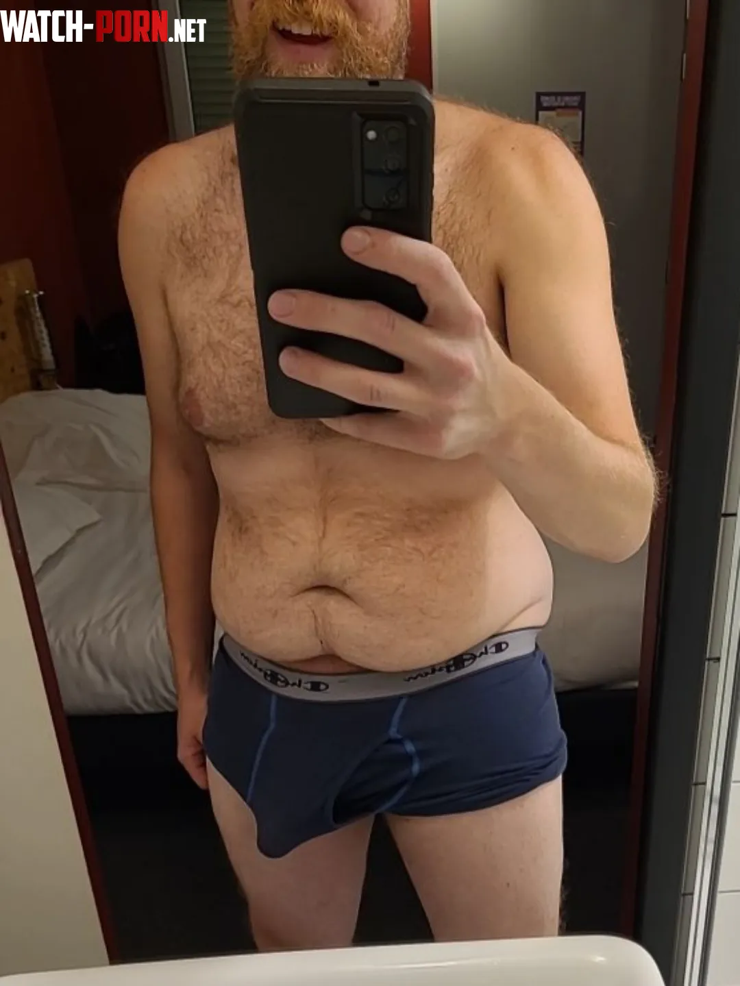 Little hotel bulge before heading out  by mynervusboneraccount