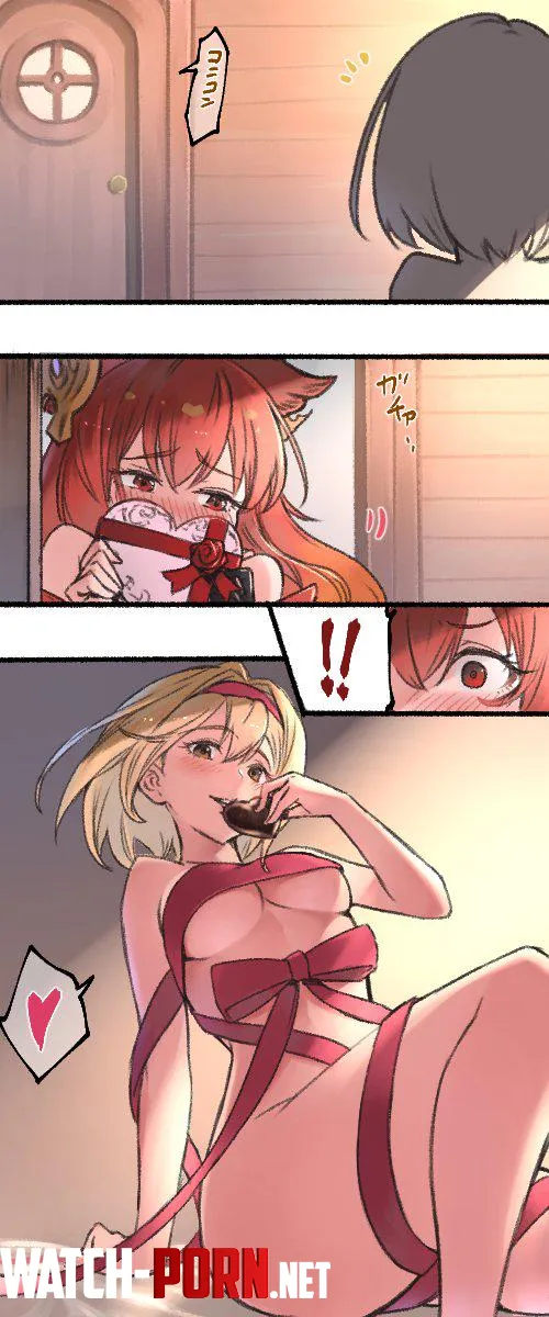 Djeeta gave Anthuria her Valentines present Granblue Fantasy by SlientLittleJohnson