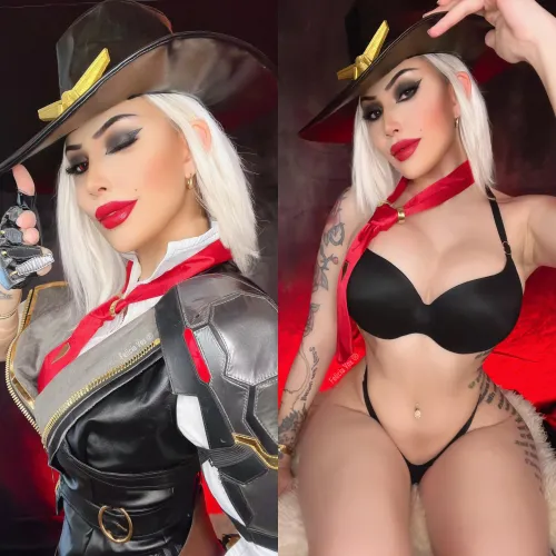 Thumbnail Stunning Ashe Cosplay from Overwatch by Felicia Vox: A Complexion Excellence Display