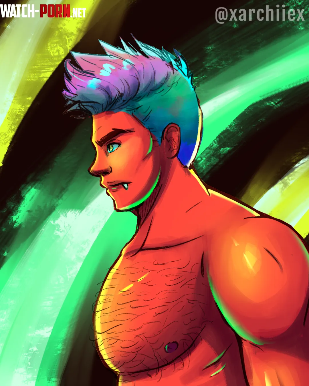 I played around and made this colorful sketch I really just vomited a bunch of color without thinking much about it xD xarchiiex Original Character by BaraArchie