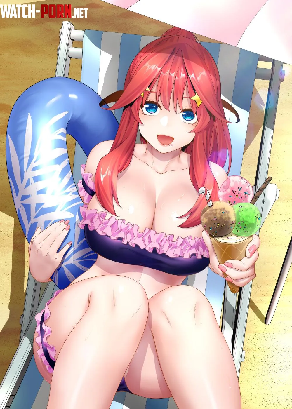 Itsuki Enjoying Ice Cream On The Beach The Quintessential Quintuplets by Csxc