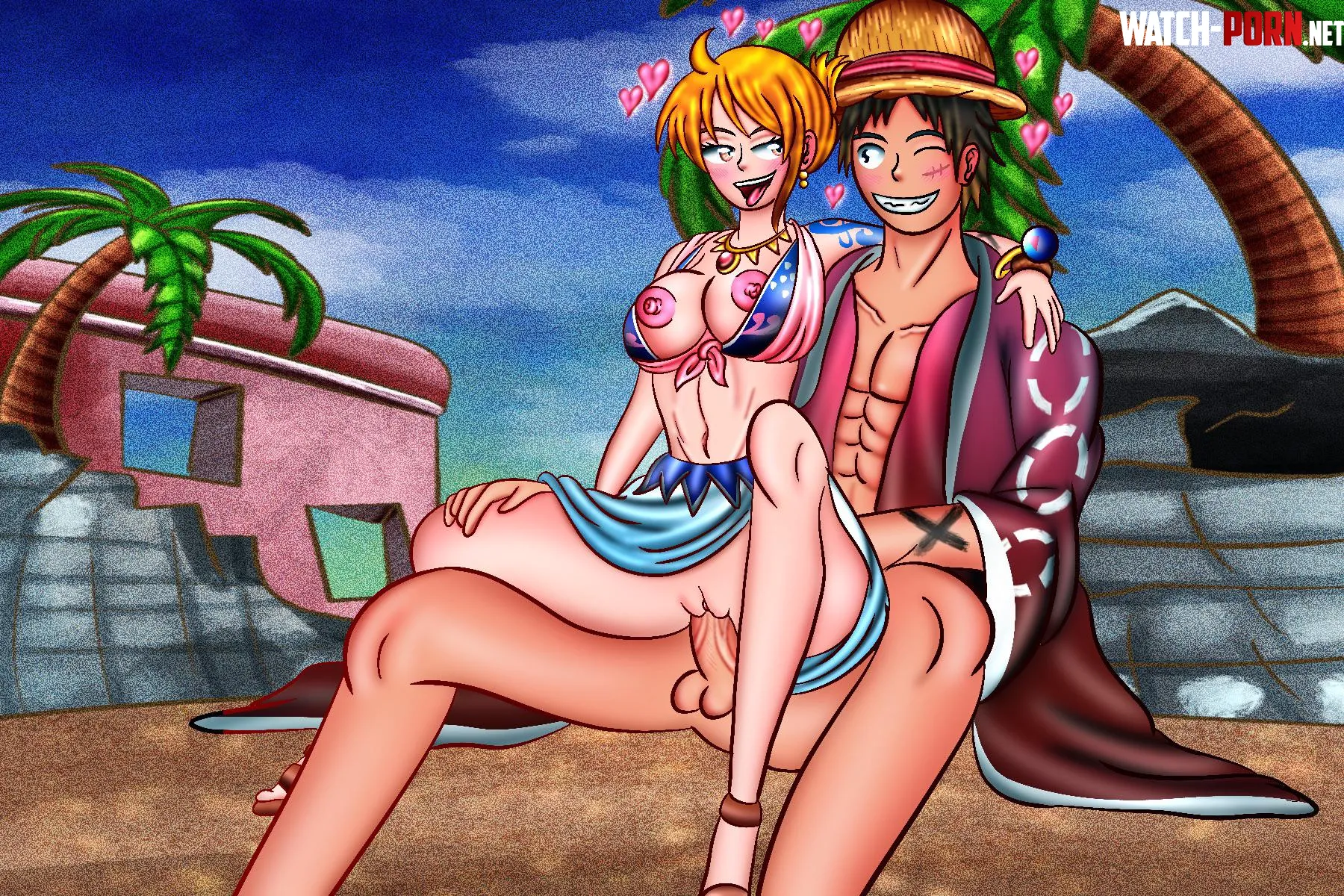 Luff and Nami in Alabasta Flores by No_Security7729