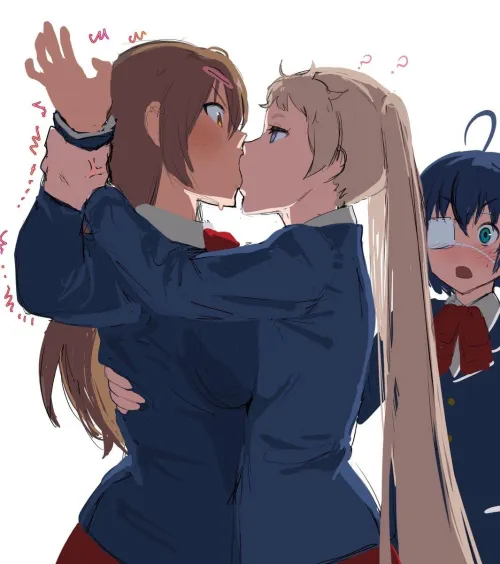 Thumbnail Abrupt Kiss by Moritakenover Love Chunibyo: Exploring Yuri Themes | Author: Queshu22