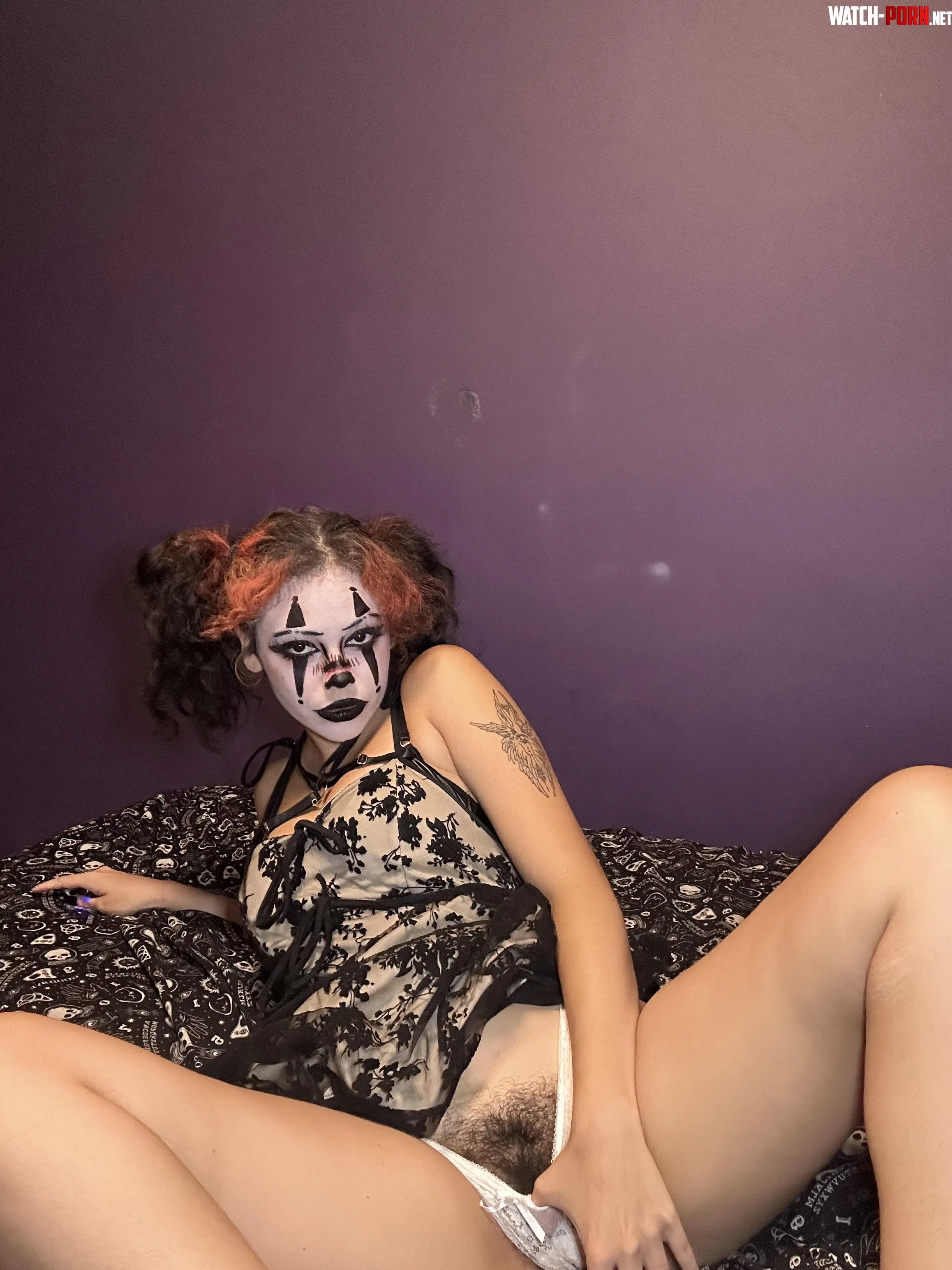 Goth Clown Girl Hairy Pussy by Full_Tradition4190