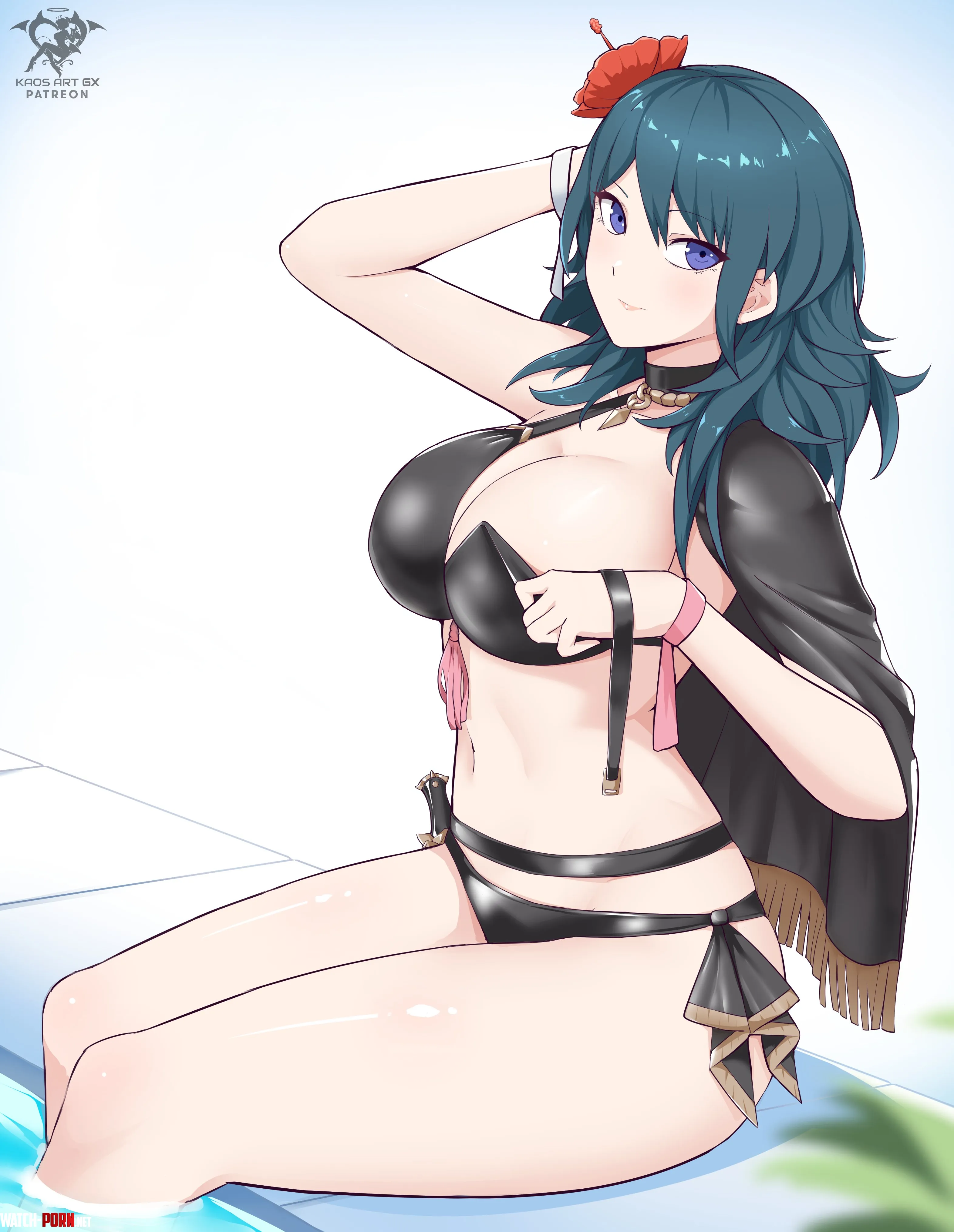 Byleth stripping her bikini by Terran117