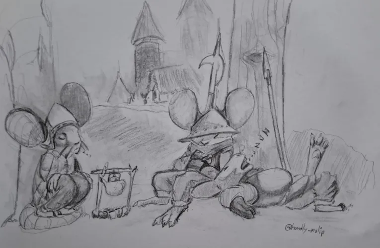 Thumbnail Off-duty Mouse Soldier: Resting After Last Patrols | By: Mepoopmahsef | Furry Category