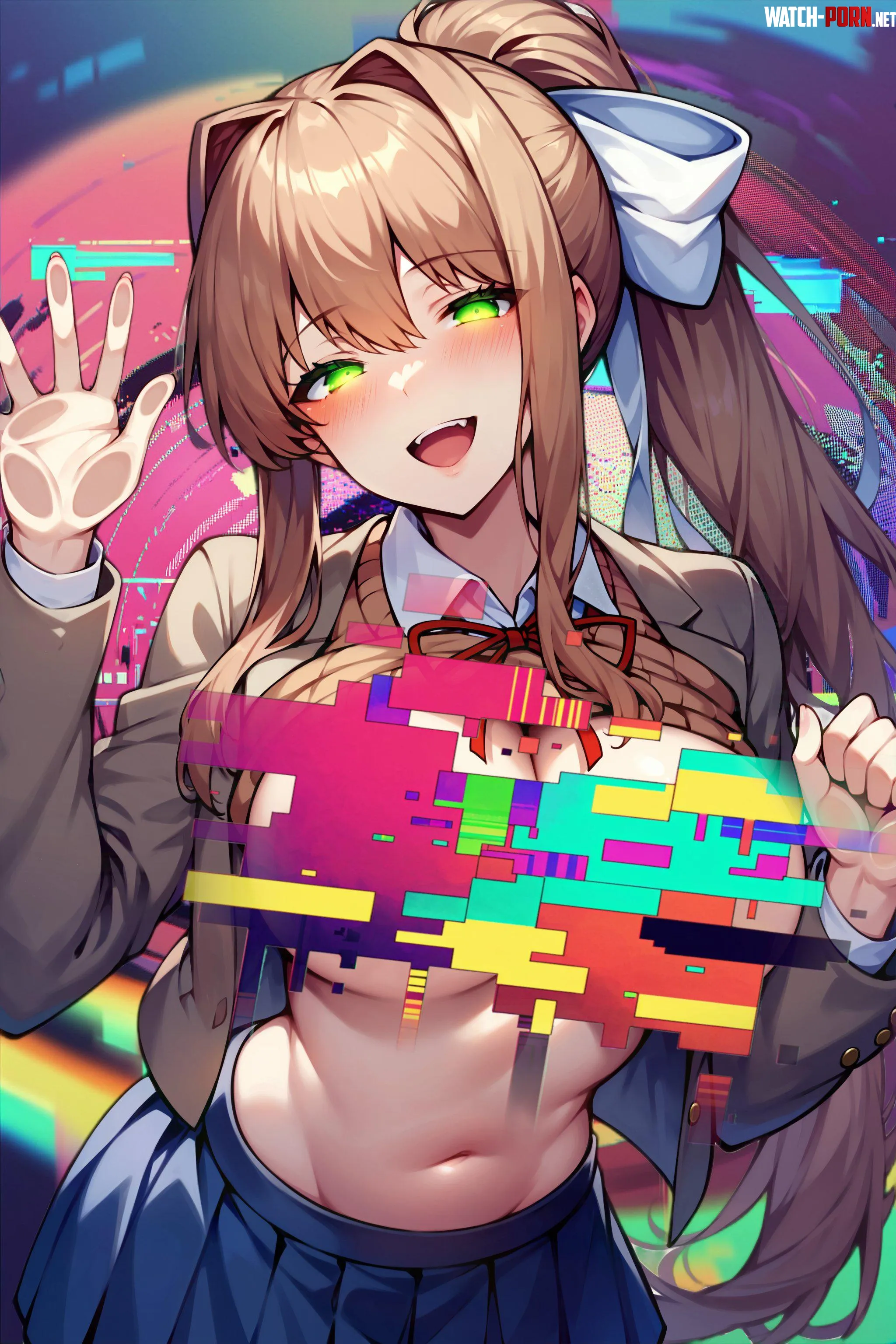 Monika screen press AI by toomuchinvigilation