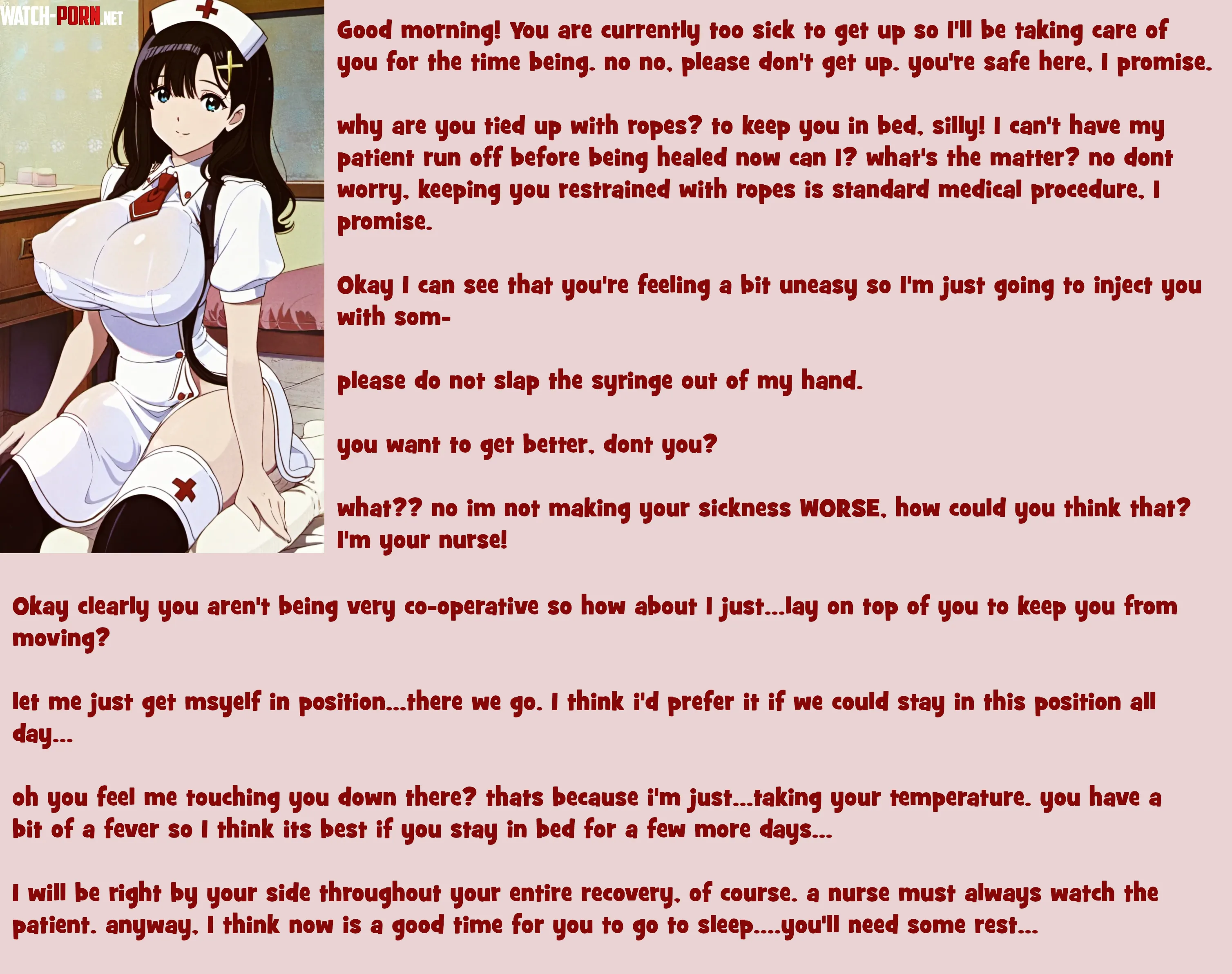 Yandere nurse will take care of you Nurse Captivity Tiedup POV Femdom Implied Handjob Implied Sex AI Image Talkie by NSFWilliam69