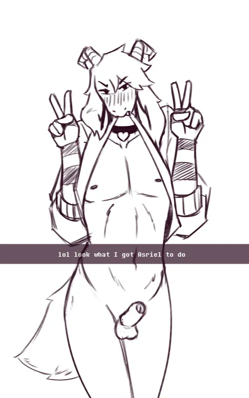 Thumbnail Embarrassed Asriel Sketch by Dracozhilla | UnderTail