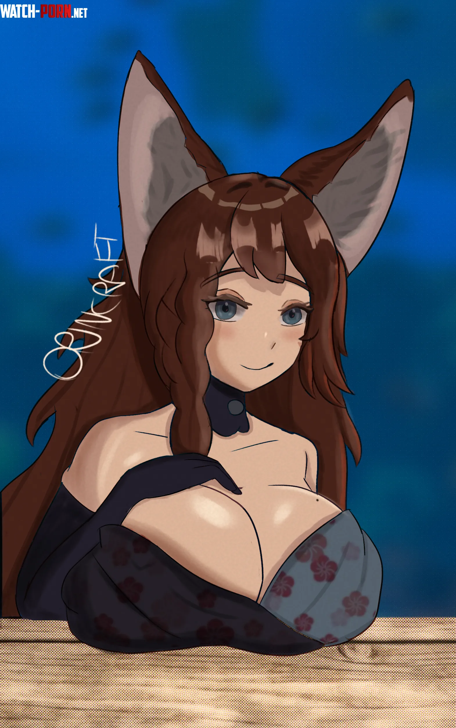 an huge titty Kitsune art by me by Rincraft