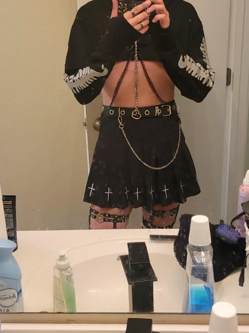 Thumbnail Femboy Chronicles: Reviewing My Goth Outfit at an Exciting Event by ButtrscotchBoy