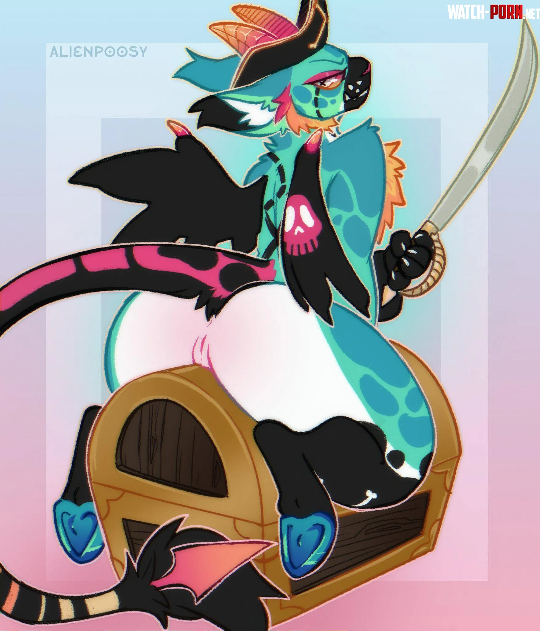 Pirate Booty F Alienpoosy by 5headedragon