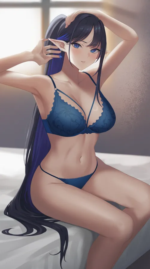 Thumbnail Rin Stuns in Blue Knockout - Blue Archive Art by elegantloveglimmer