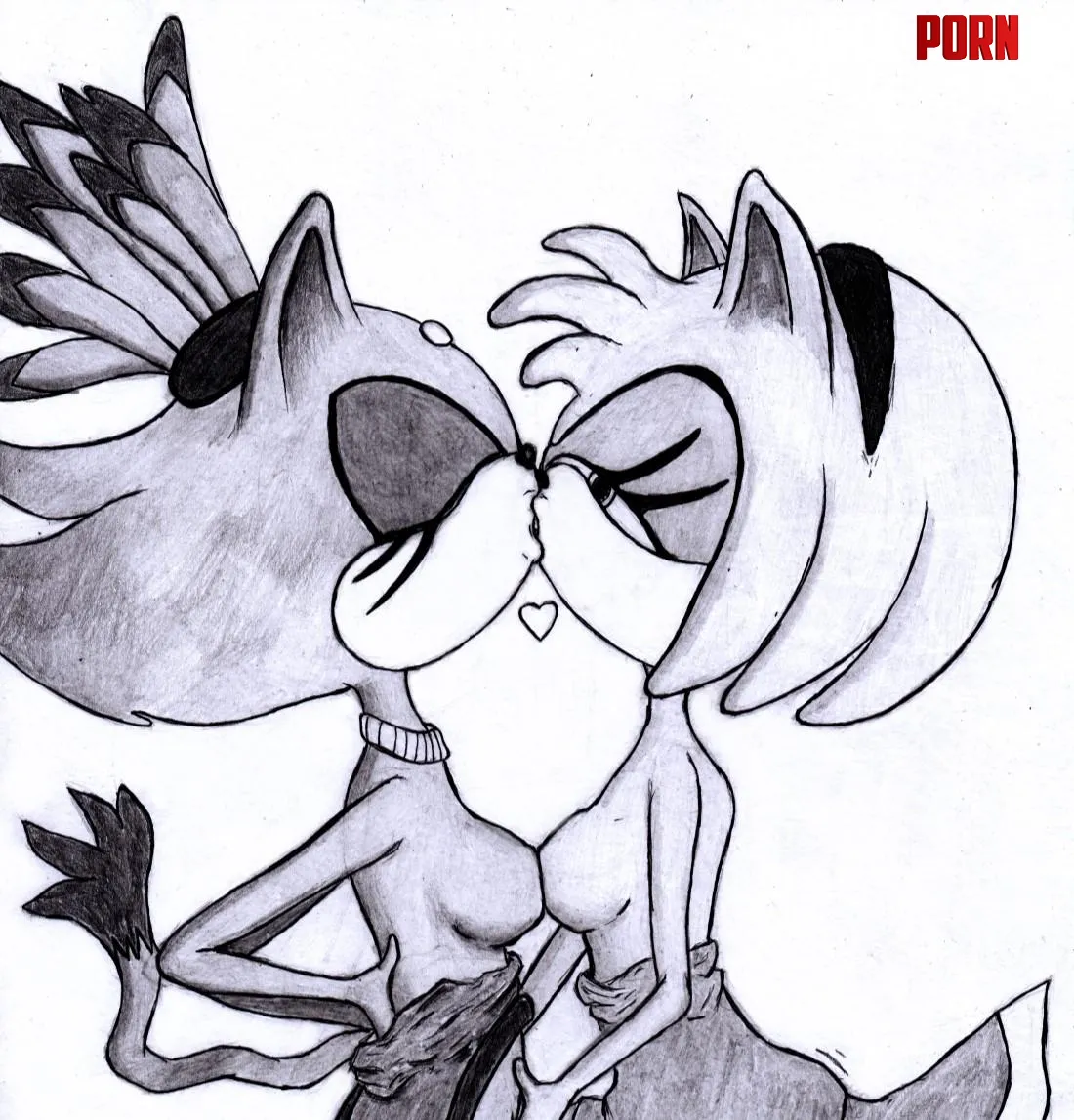 Amy and Blaze  pencil drawing motvinter by motvinter