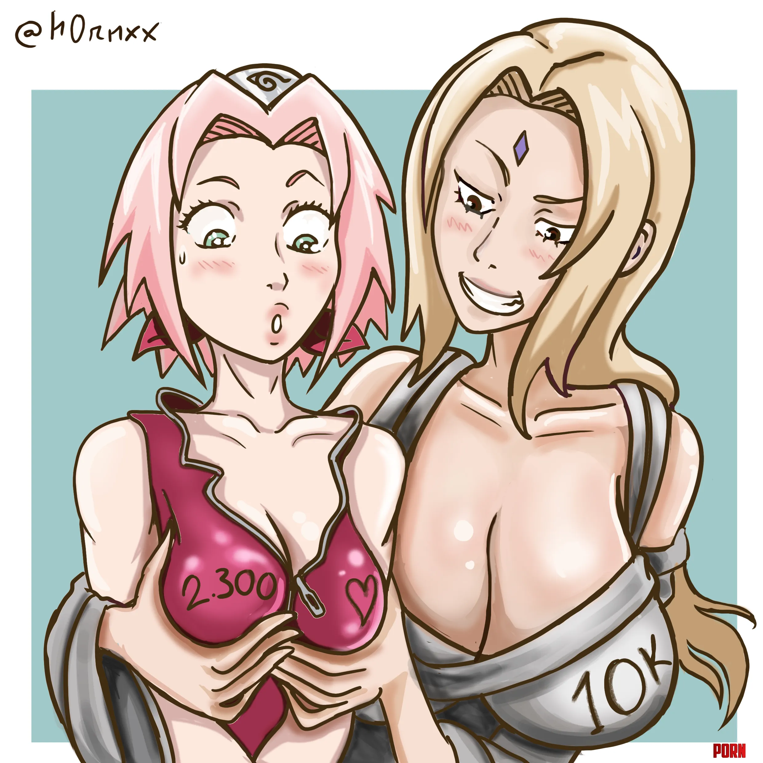 Tsunade measuring the Sakura chakra  Twitter  HornxArt by InKhov