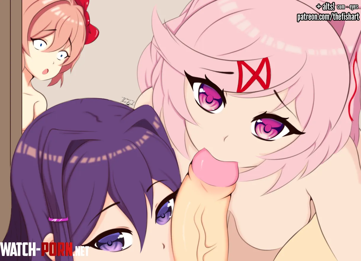 Natsuki and Yuri agree to share by The_Fish_Art