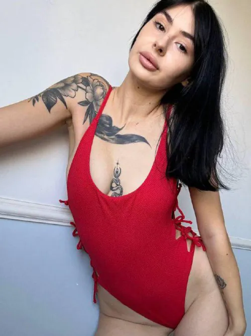 Thumbnail Ravishing in Red Swimsuit by smallboobsbabe