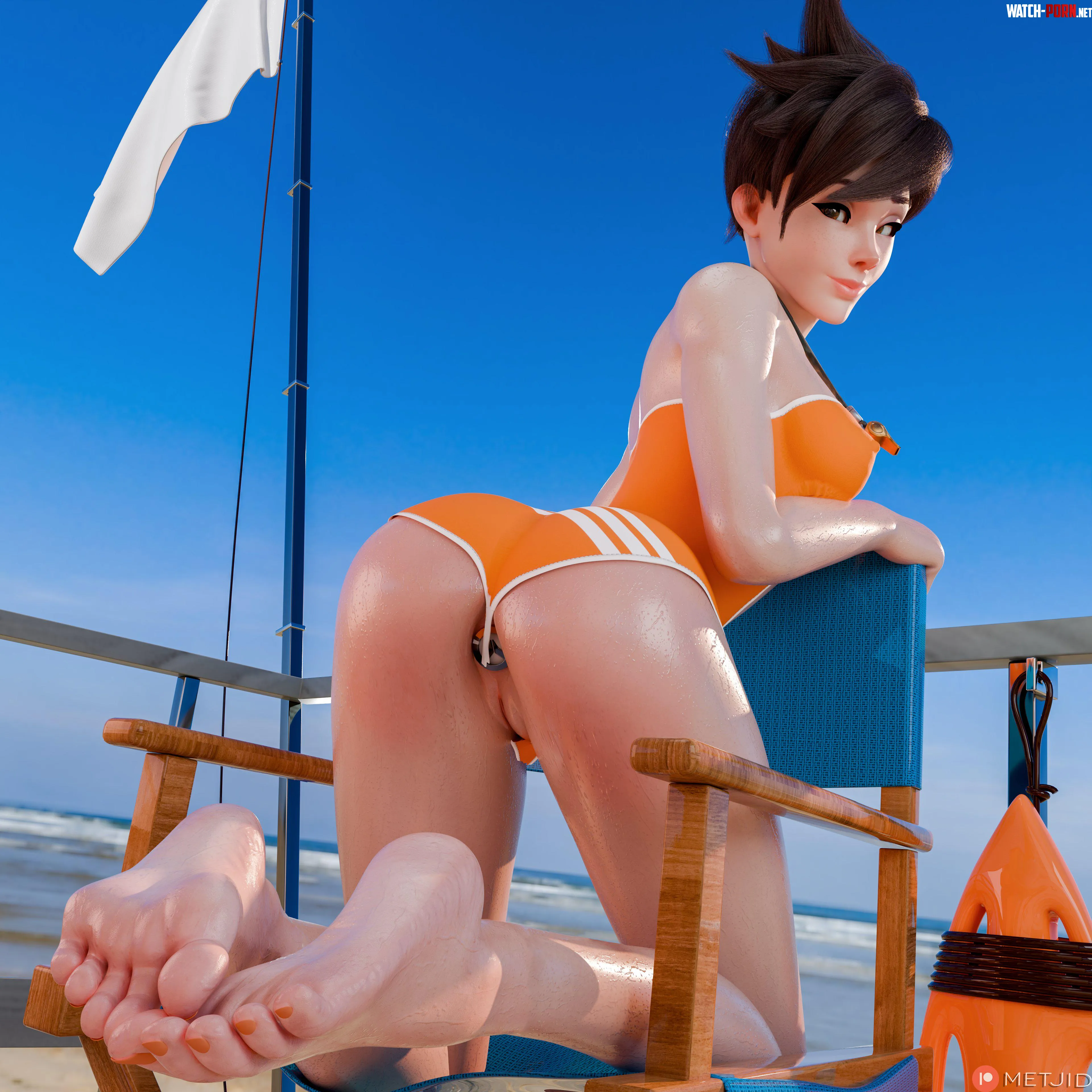 Lifeguard Tracer Overwatch Artist MetJid by ComaOfSouls