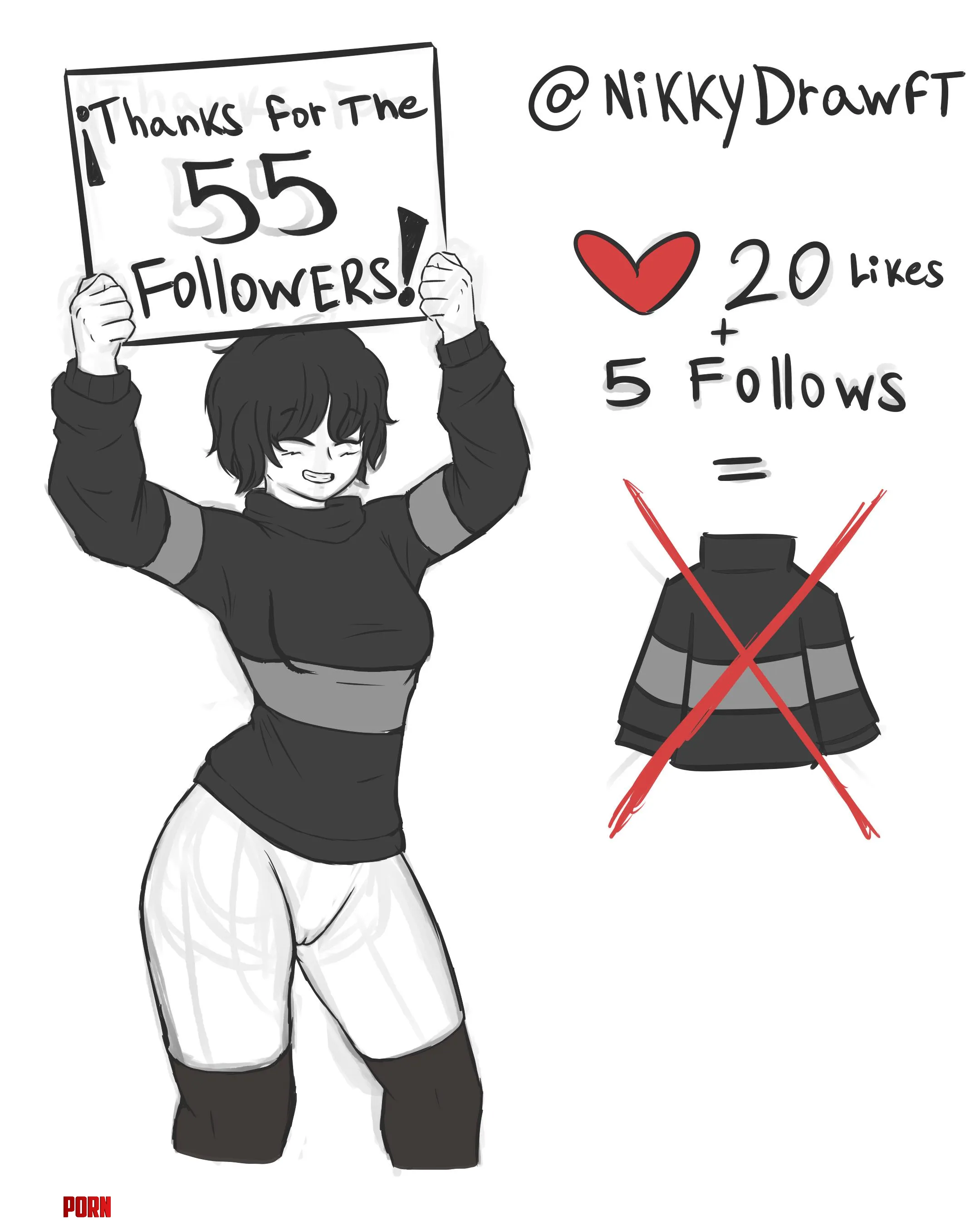 Nude Frisk Special 55 follows on XTwitter by NkkkyDrawft