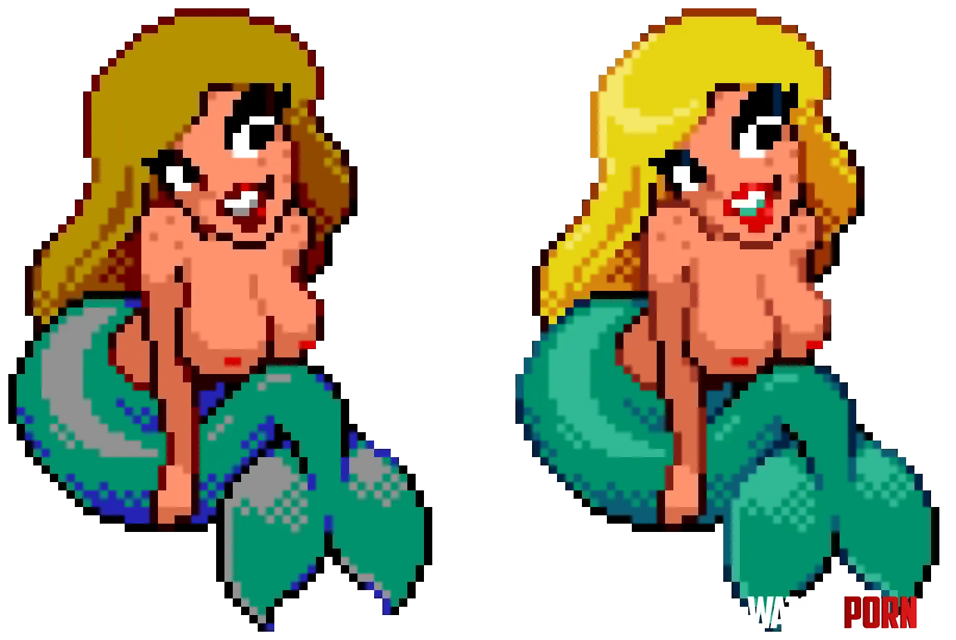 Wild Woody Mermaid resprite I did Left utilizes the OG palette Right utilizes my custom palette by Archibald-R-Cheeze