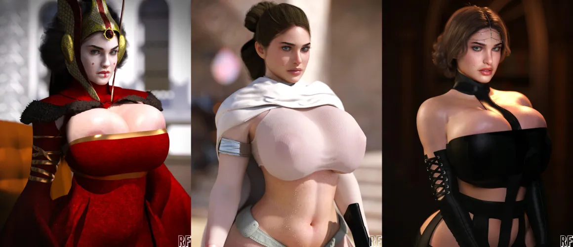 Thumbnail Rude's Stylish Depiction of Padme's Different Looks in Star WarsNSFW