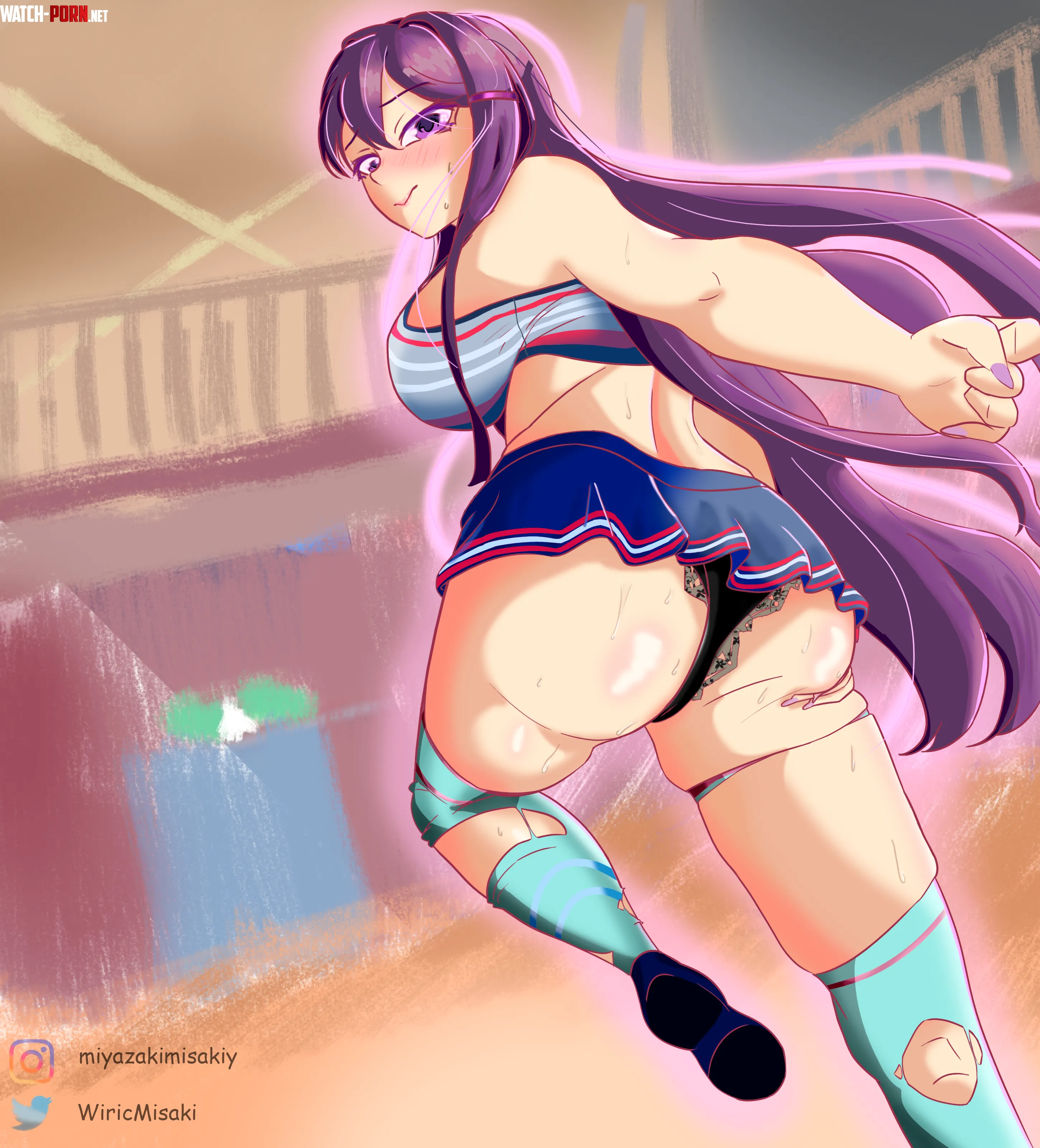 An another Yuri art i like the cheerleader vibe by WiricHiroga