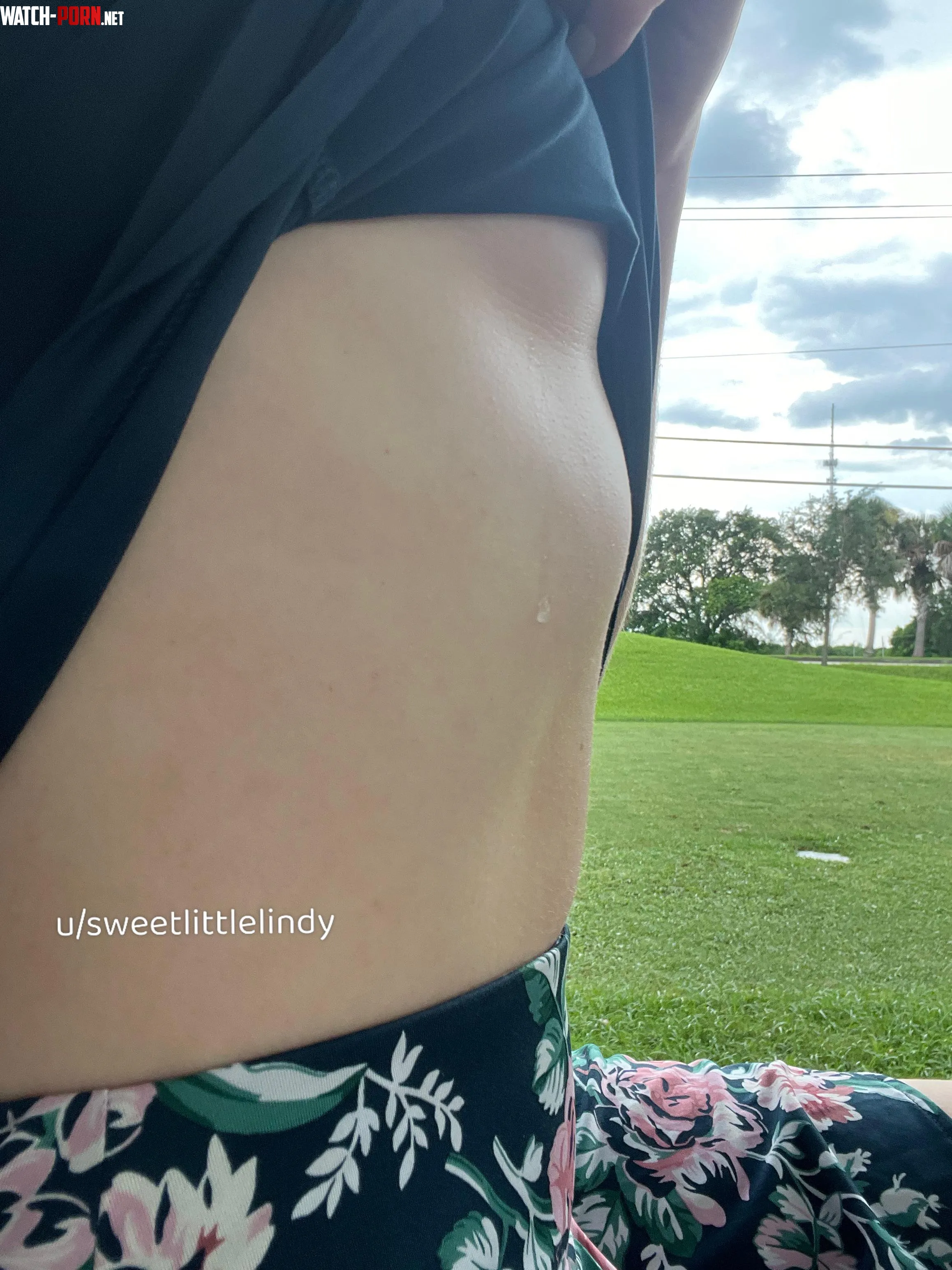 Bead of sweat from my lil boob on the golf course  by sweetlittlelindy