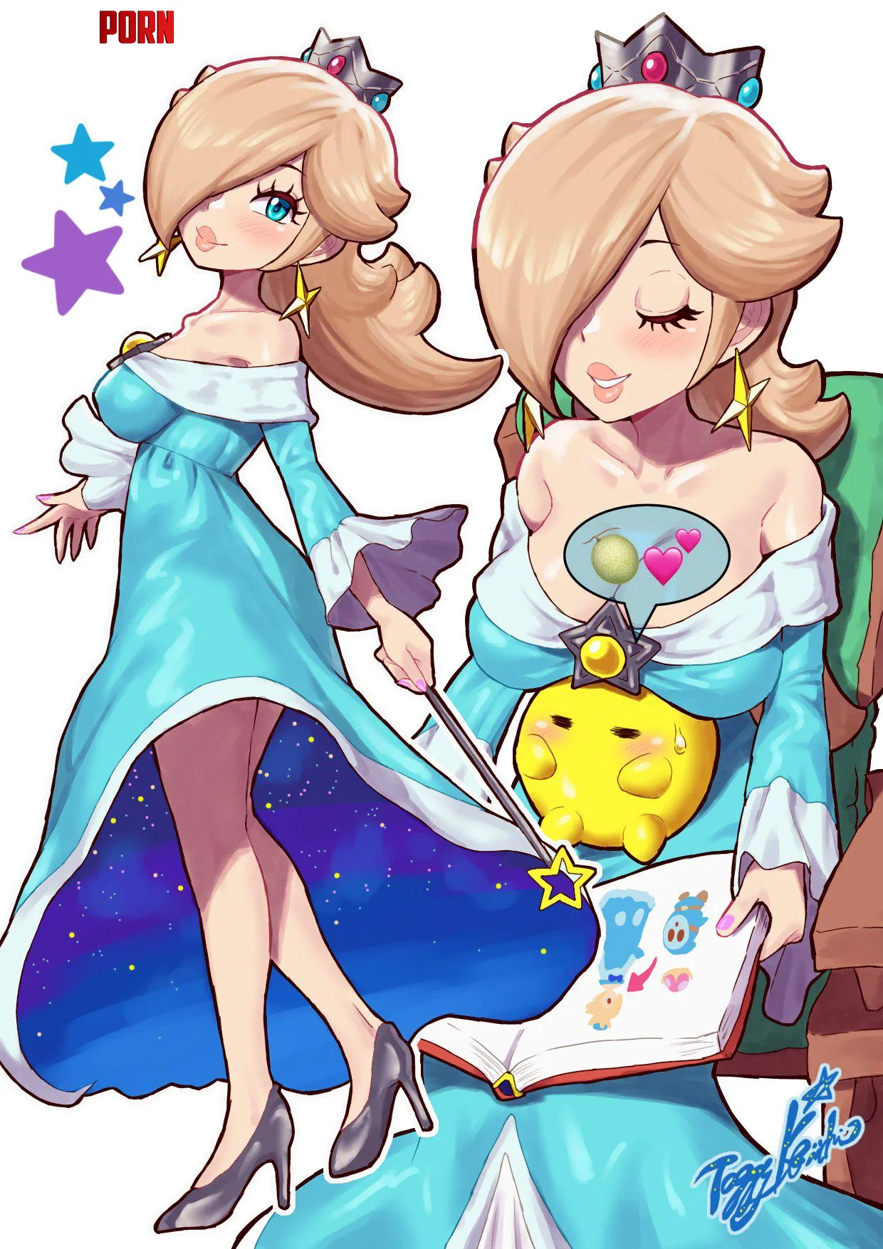 This Luma found the perfect place to rest as Rosalina reads a story Toggy Keiichi by bouncebewb