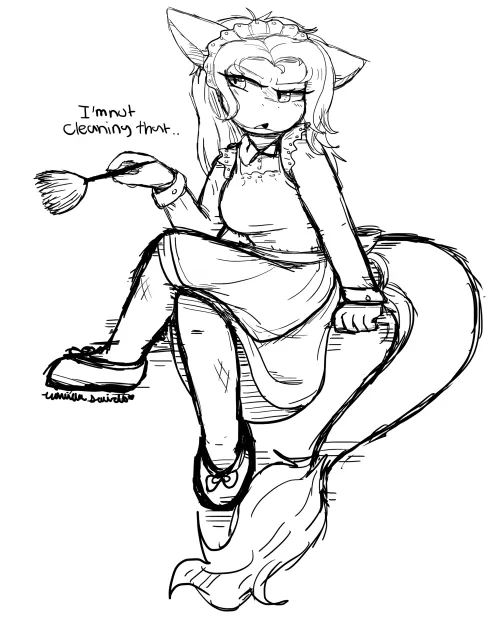 Thumbnail Disgruntled Maid Art by VanillaSwirl6: A Furry Creation