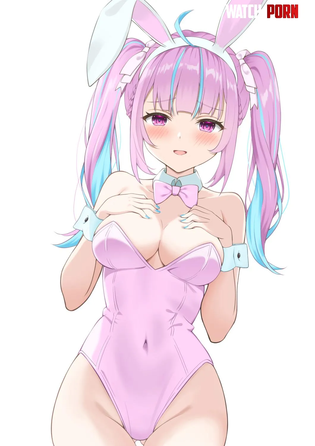 Wearing a cute pink bunny outfit  by RainDMask