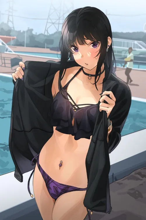 Thumbnail Bikini Show-off Moment: Tipii's Allure in Swimsuit Hentai