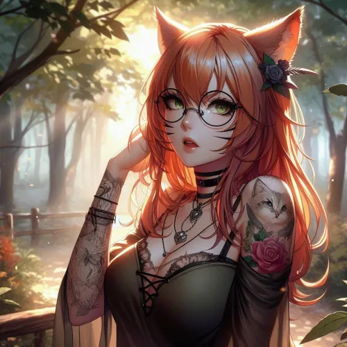 Thumbnail Discover the Tattooed Cat in the Woods - A Nekomimi Tale by Pussception