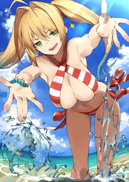 Thumbnail Nero Claudius Splashing You with Water in OppaiLove