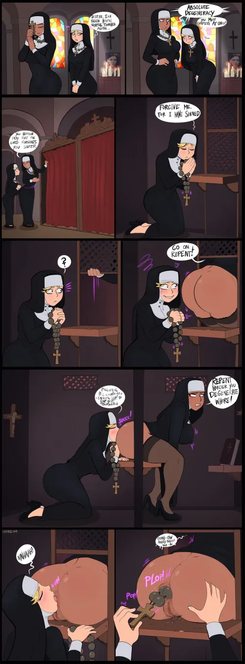 Thumbnail Sinful Nun Art by Hyper-Saiyan: Shadman's Provocative Artistry