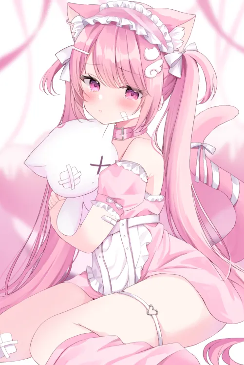 Thumbnail Delightful Pink Twintails Catgirl - Nekomimi Seduction