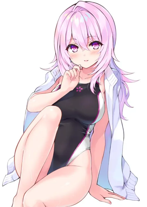 Thumbnail Yayoi Sakura in a Black Twotone Swimsuit: A Fashion Analysis by ecchi_neko