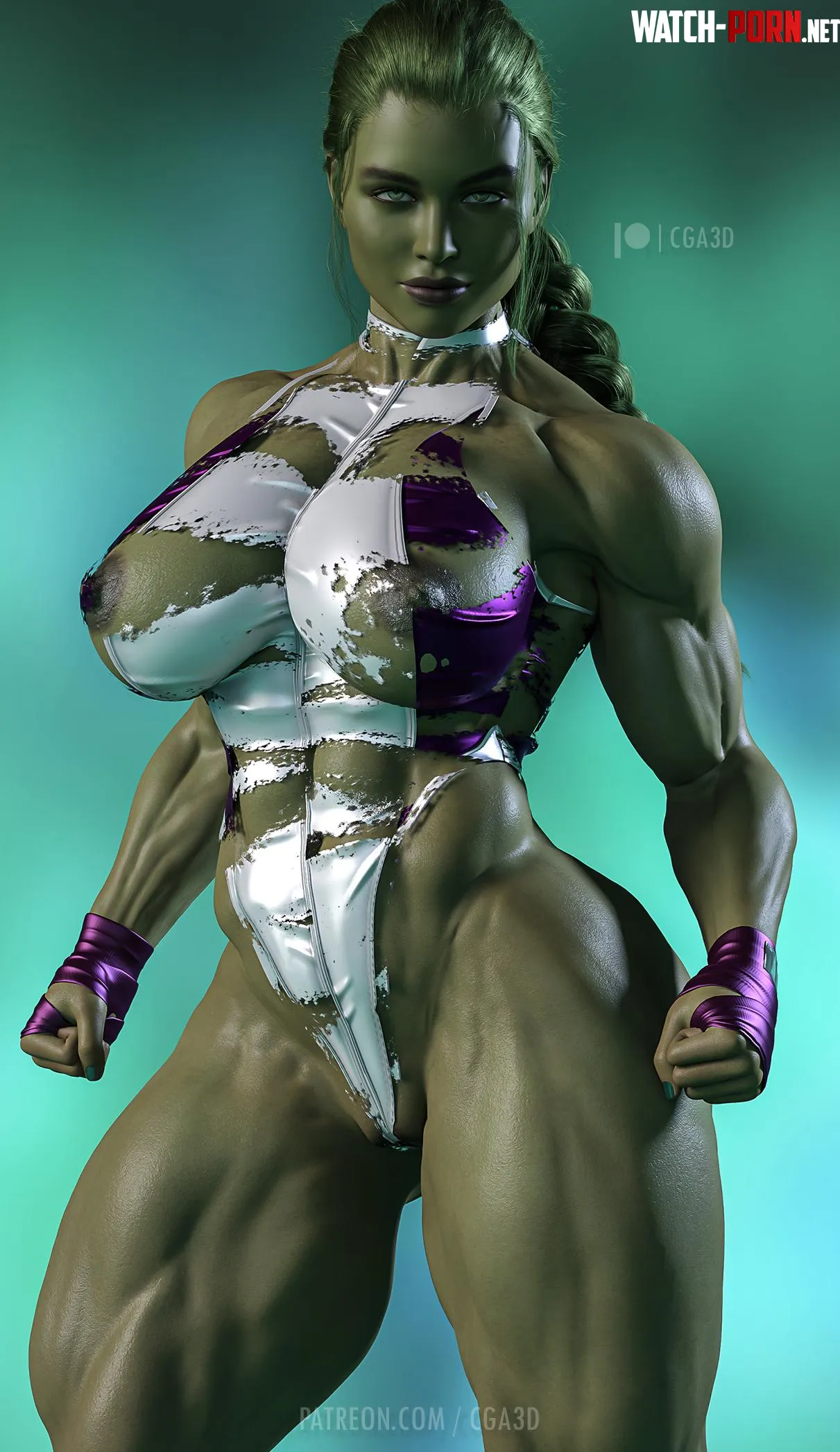 Yelena Belova as SheHulk Cga3D Marvel by Kuro-Oji