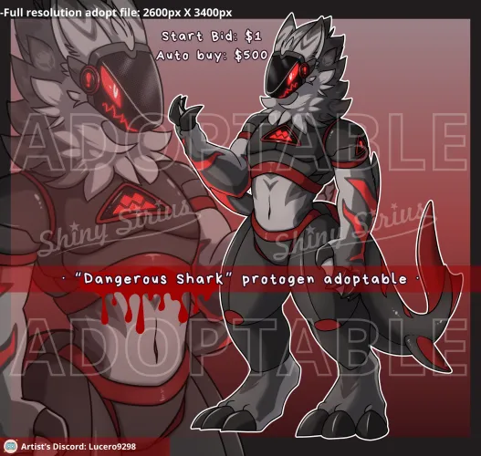 Thumbnail Shark Protogen Art: Furry Creation by Shiny_Sirius