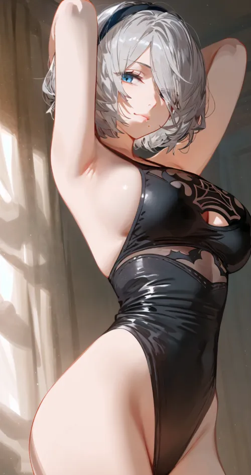 Thumbnail 2B Nier Automata Anime Bodysuit by CheetahSperm18