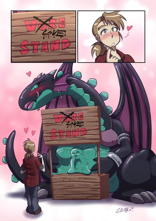 Thumbnail Dragoness Love Stand: Vore Art Promo | ChimyArt